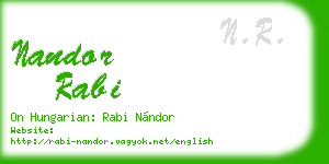 nandor rabi business card