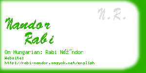 nandor rabi business card